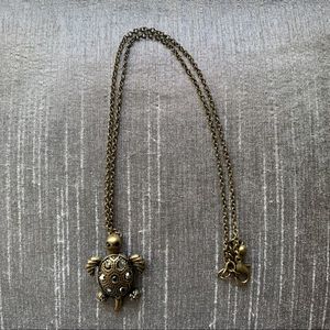 NEW Gold turtle pendant necklace Anthropologie
